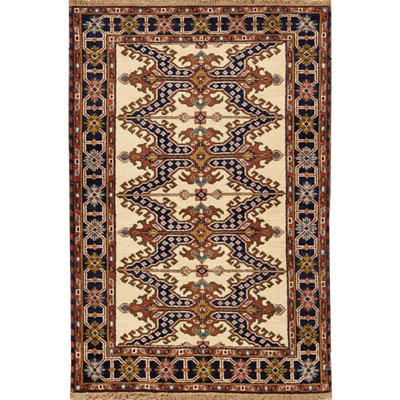 Hand-Knotted High-Quality Cream and Brown Area Rug