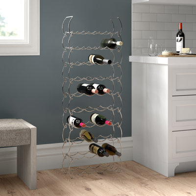 Floor Wine Bottle Rack in Chrome