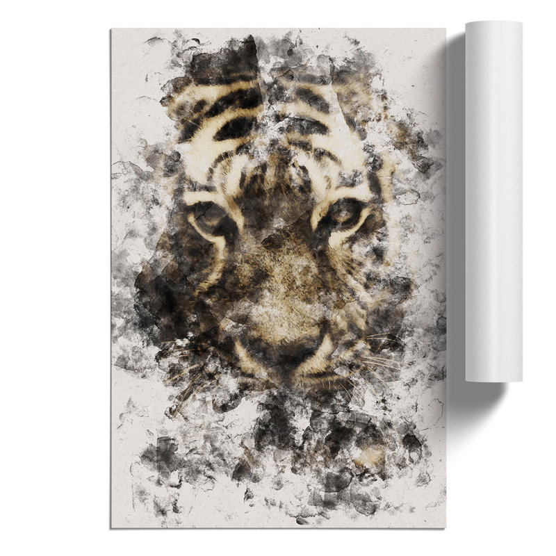 Tiger Watercolour - Frameless Print, 84cm H x 59cm W x 0.1cm D
