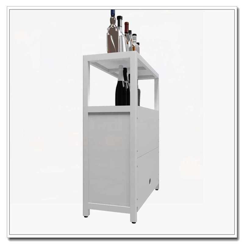 Bathroom Bamboo Storage Cabinet With Shelves, White