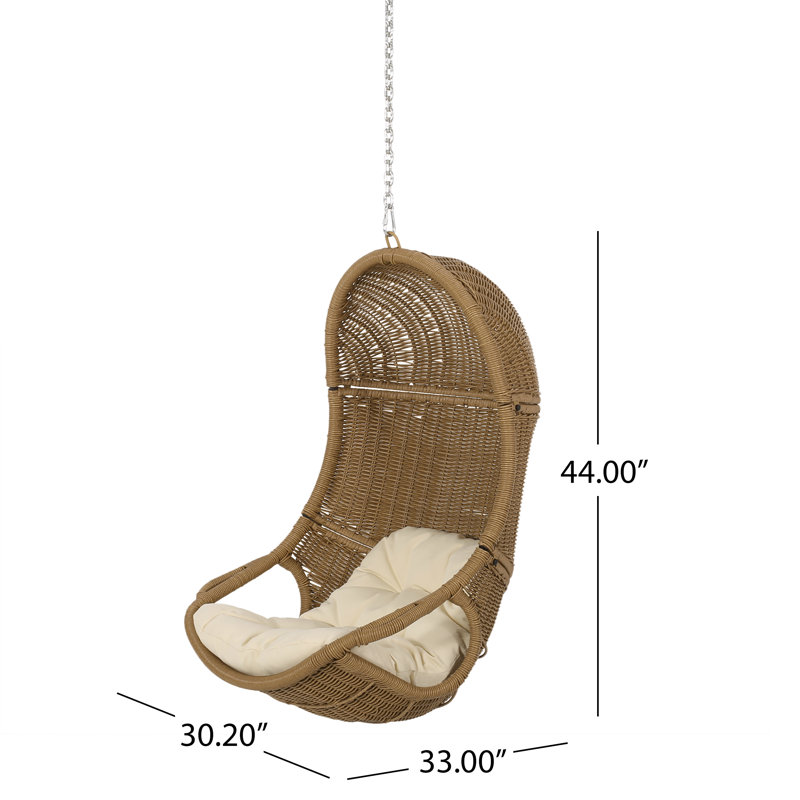 Balancelle d'extérieur en rotin Santiago, Beige