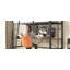 Lit mezzanine simple en métal avec bureau en forme de L, base de lit mezzanine pour station de charge, barrière de sécurité et échelle, aucun sommier nécessaire, noir