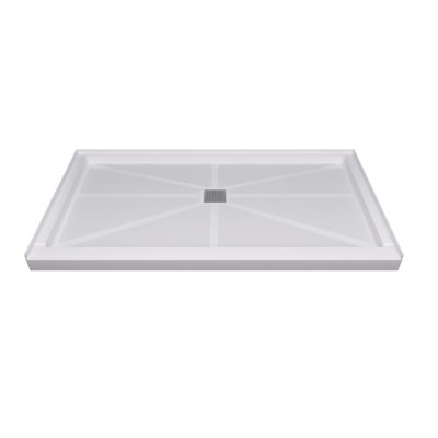 60×34-Inch Glasstone Shower Base In Pure White Finish