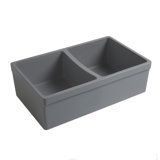 FarmhausQuatro 33" x 20" Double Bowl Front Apron Fireclay Sink