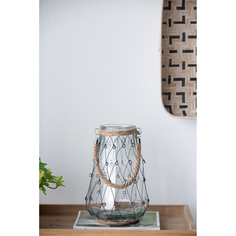 Vase de table transparent / noir 12,6 po