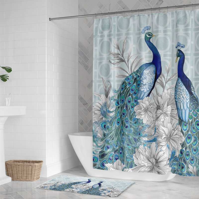 Rideau de douche simple floral Heiden