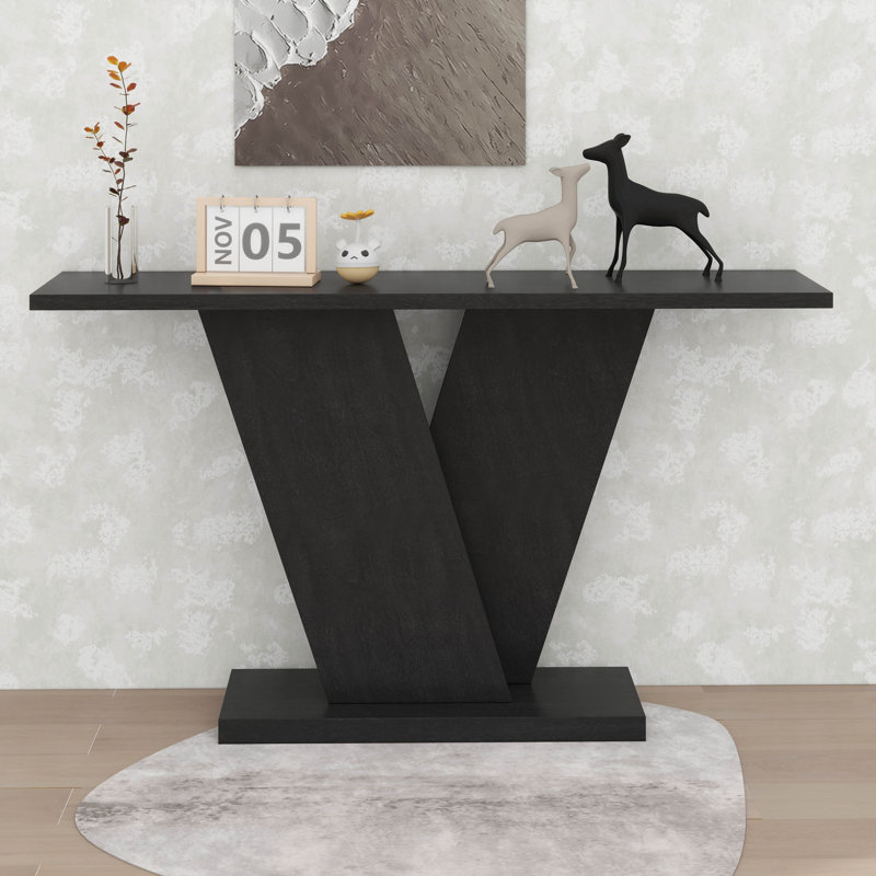 Console moderne avec base en V, Noir