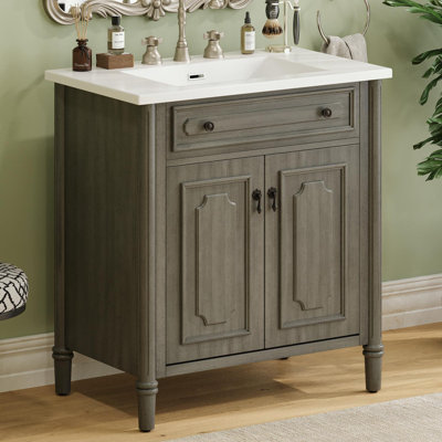Bathroom Vanity with Sink, Soft Close Doors and Adjustable Shelf