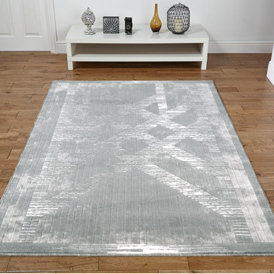 Tapis à chevrons gris