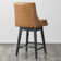 Aleksy Swivel Upholstered Counter Stool with Solid Wood Frame