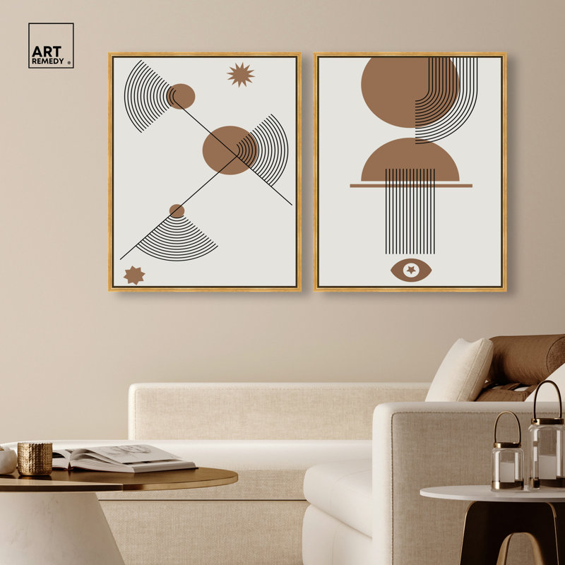 Ensemble de décorations murales abstraites Boho par Art Remedy, 30 x 36, Gallery Wrapped, 36"H x 30"W