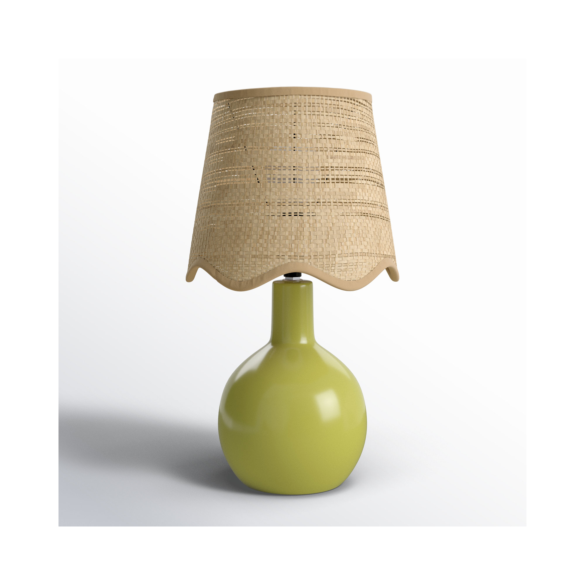 Maura Accent Table Lamp, 15"H x 9"W x 9"D, Tan, Green