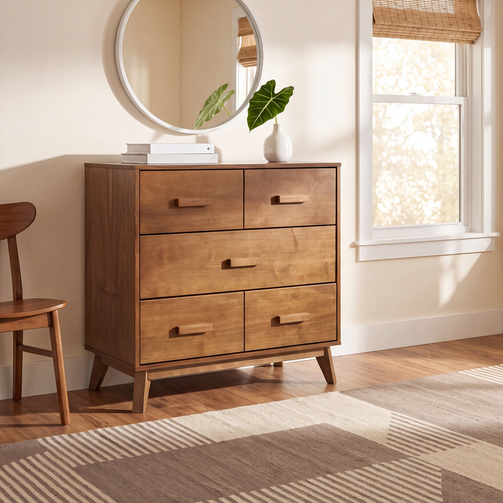 Scoot 3 Drawer Changing Table, Natural Walnut