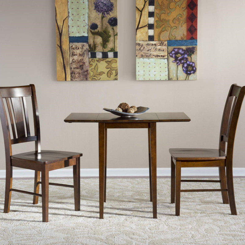 Small Dining Table With Dual 9" Drop Leaf, Dimensions 36"W X 22"D X 29"H, Espresso