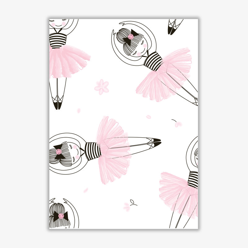 Ballerina Repeat Pattern - Painting, No Frame, 30 cm H x 21 cm W x 1 cm D