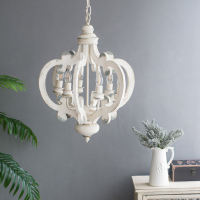 French Country Wood Chandelier