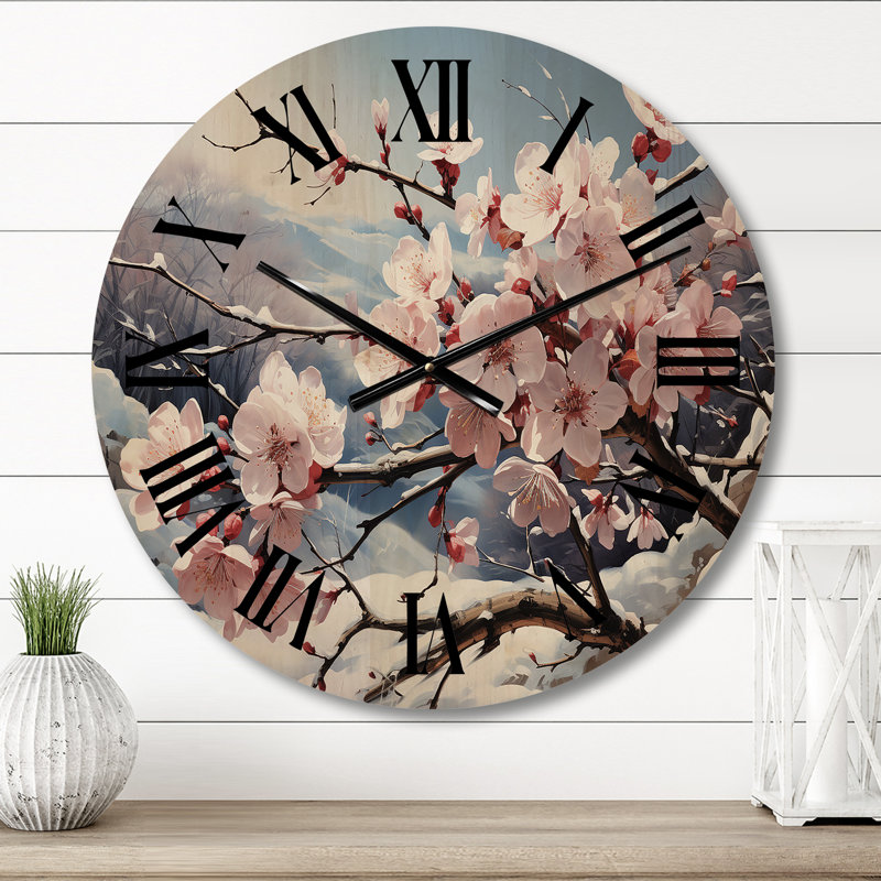 Horloge murale Winter Blossoms II, Petit