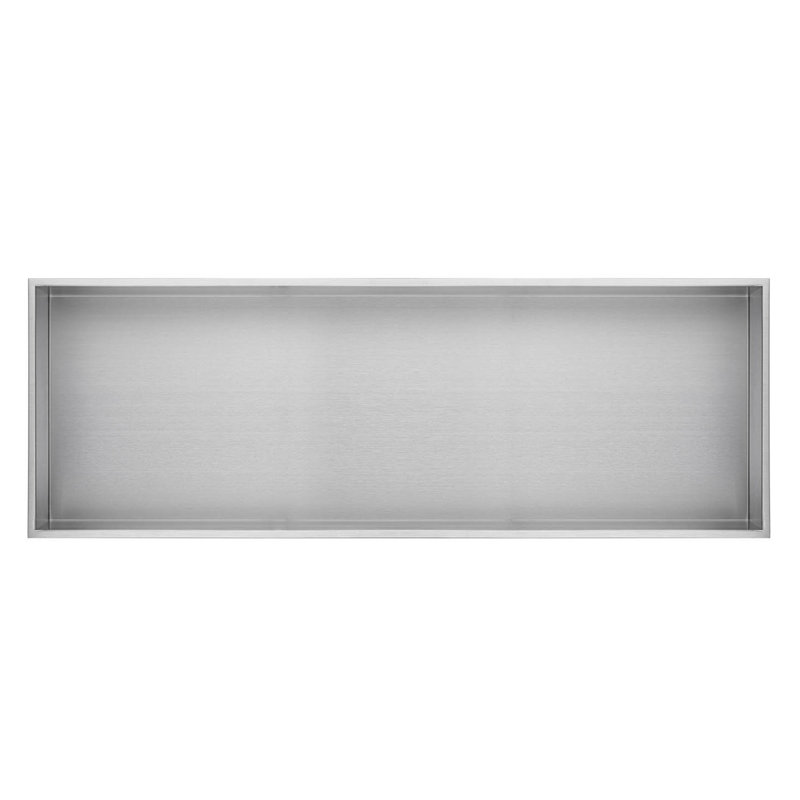 Rectangular Brushed Stainless Steel Built-In Shower Niche