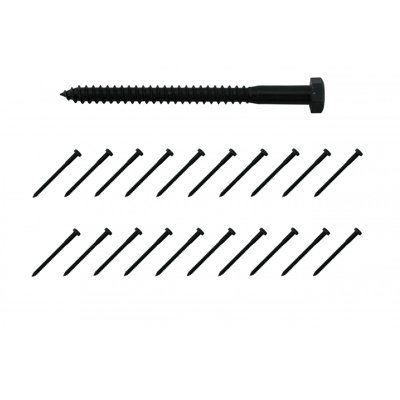 Vis de tire-fond en acier de 5/16 po x 4 po galvanisées noires, vis à tête hexagonale