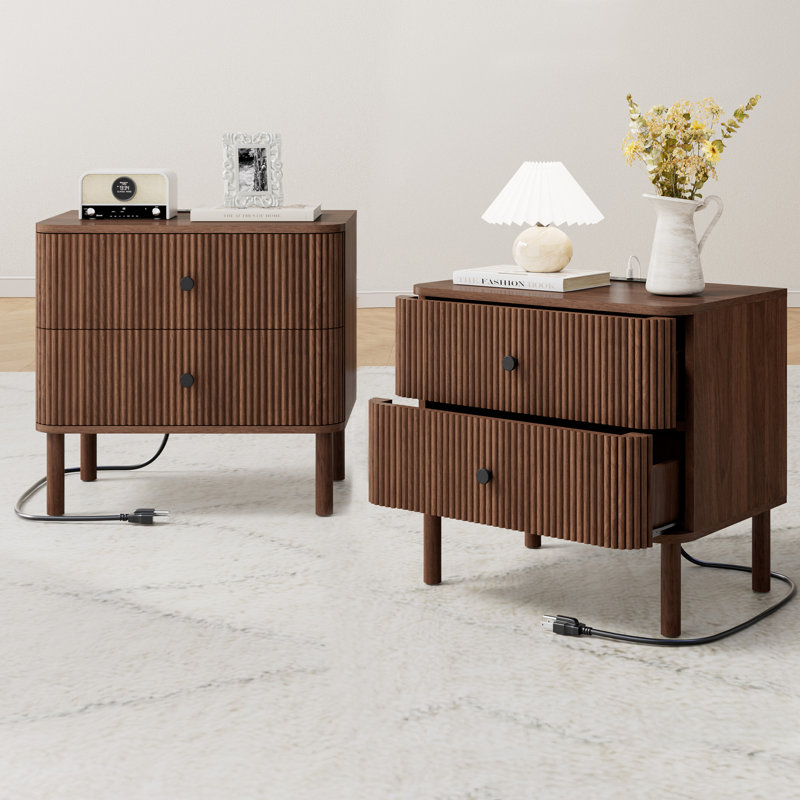 Tables de chevet 24 po Seyla, Brun, Ensemble de 2