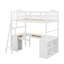 Lit mezzanine simple avec tiroirs et bureau