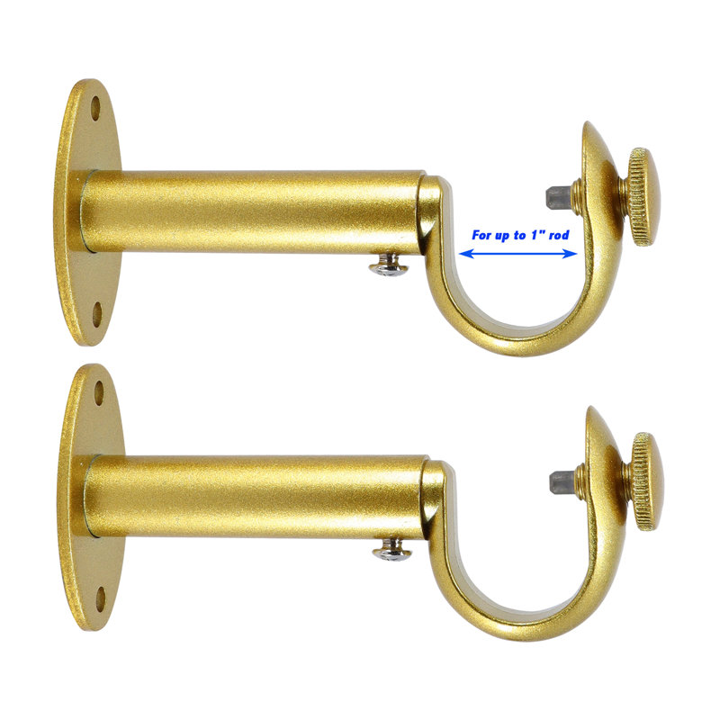 MERIVILLE Zinc Curtain Drapery Rod Bracket for 1" Rod, Royal Gold