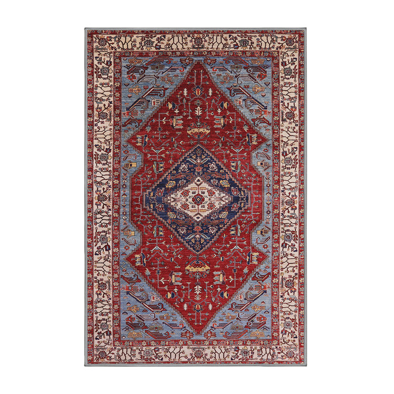 Tapis de style oriental rouge, Tapis de couloir 2 pi x 5 pi