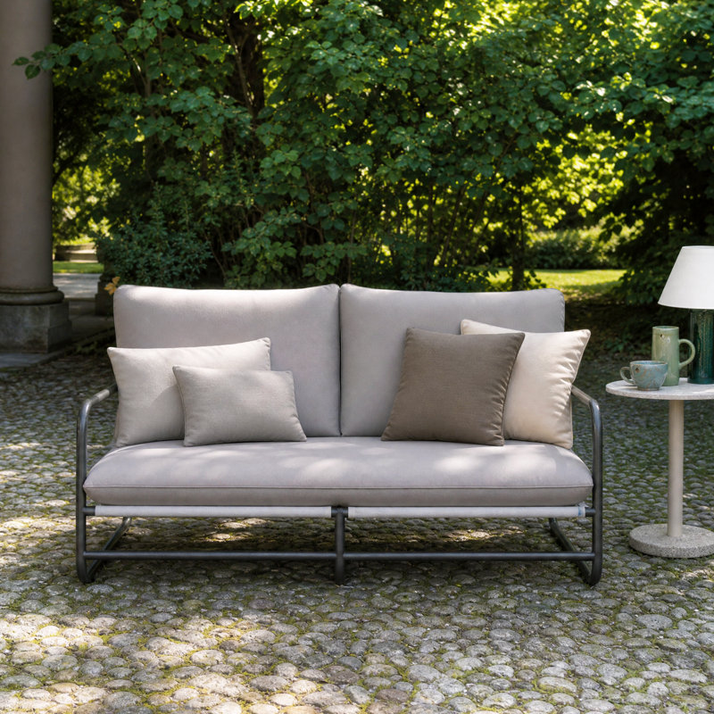 Causeuse de terrasse en aluminium et coussins profonds Orlune