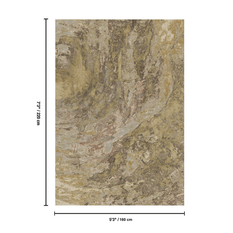 Artistique 5 pi. 3 po X 7 pi 3 po Tapis, Or, Rectangle 5 pi 3 po x 7 pi 3 po