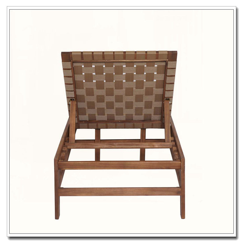 Outdoor Rope Chaise Lounge, Light Brown,Mocha