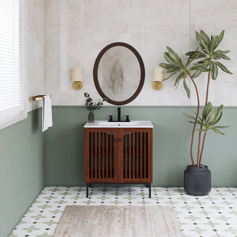 Ensemble de meuble-lavabo autoportant 30 po avec comptoir en céramique 30 po