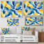 Bleu, jaune, numérique, feuilles, feuilles I - feuilles, art mural-1826004086-1826004080-1826004045