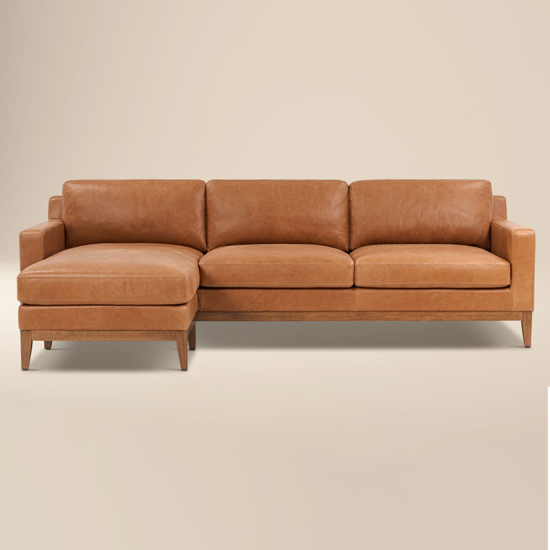 Canapé modulaire en cuir véritable 105,5 po Zyon