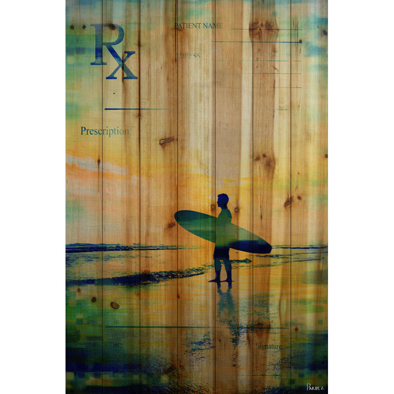 «Rx Surf» Elysant, reproduction de photo sur bois, H 60 po x l 40 po
