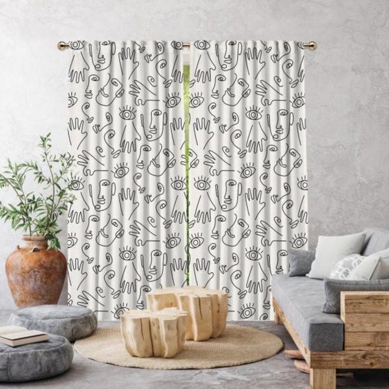 Bowlby Semi Sheer Curtain Pair, 140cm Width x 275cm Drop, Ecru