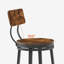 ° Tabourets de bar pivotants confortables, structure en métal brun rustique, style industriel pour les repas et les rassemblements