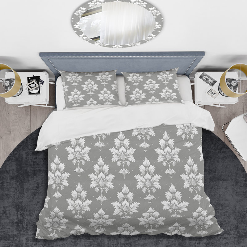 Grey White Argyle Pattern I - Modern Duvet Cover Set, Twin Duvet Cover + 2 Standard Shams