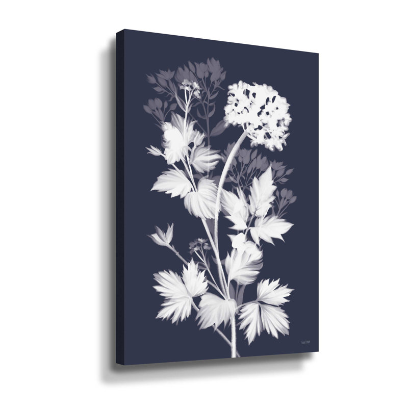 Blues en fleurs I - Impression sur toile, H 24 po x l 16 po x P 2 po, Toile tendue