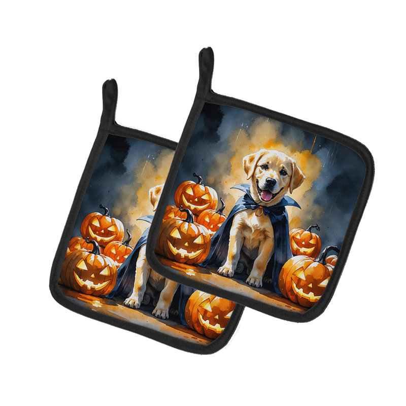 Paire de mangeoires jaune Labrador Retriever