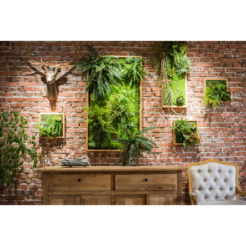 11.8'' Faux Succulent Plant in Wood Planter