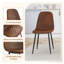 Ensemble de table de salle à manger 78,7 po en marbre noir luxueux avec 8 chaises en tissu technique brun - Mobilier de cuisine moderne-93778741