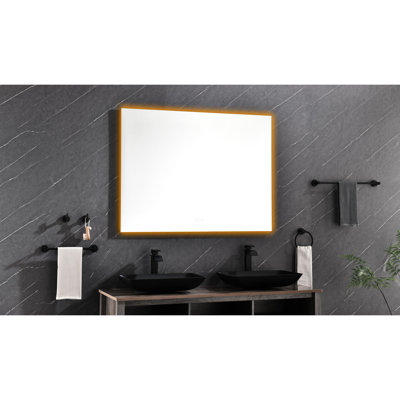 48 X 36inch Fog Bathroom Vanity Mirror With Led Back , Wall Mounted, Adjustable For A Graceful Appearance Mounted Mirror, 48x36inch, Adjustable, Adds Sophisticated Touch To Your