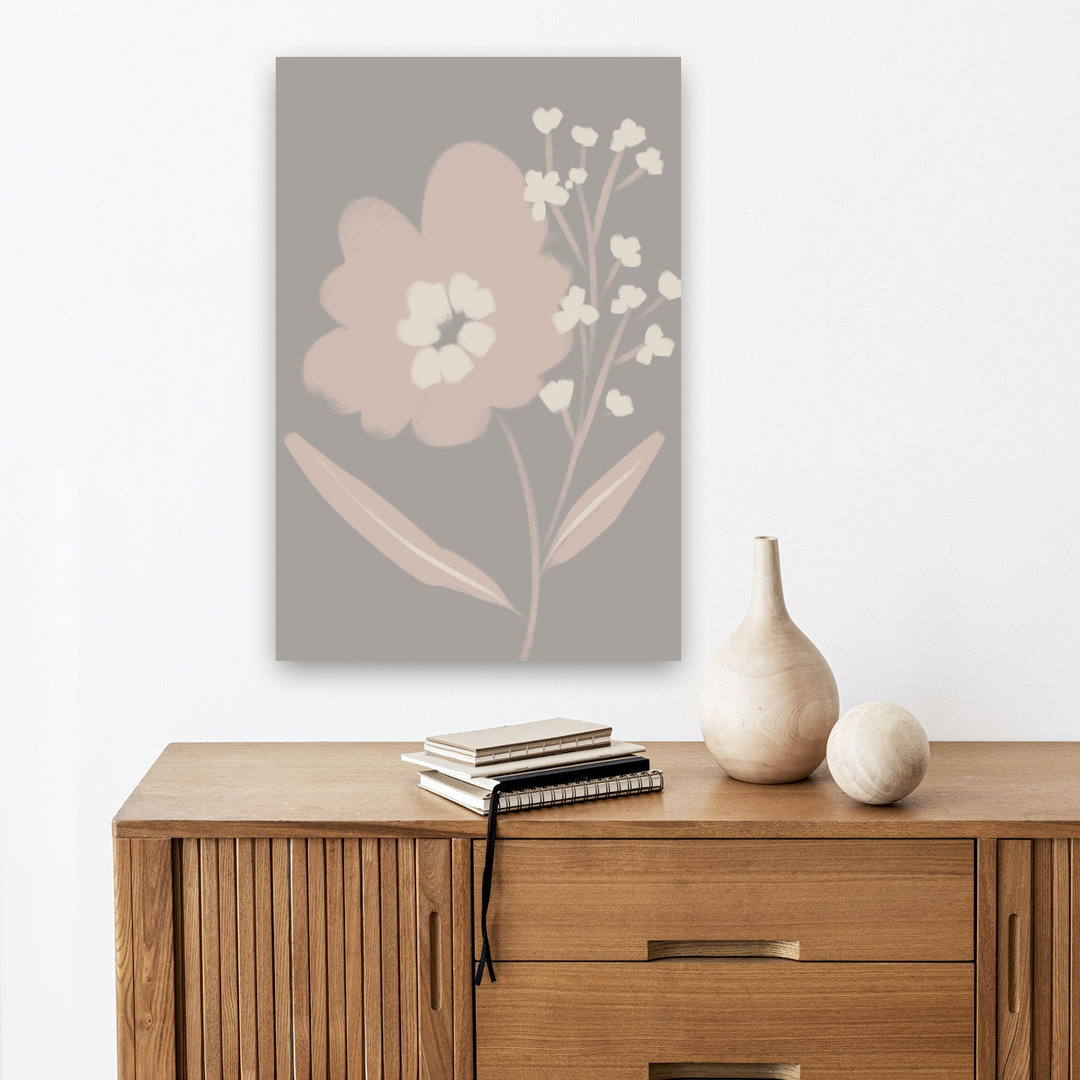 Soft Blush Botanicals Abstract Delicate Minimalist Flower Nature Wall Art Print