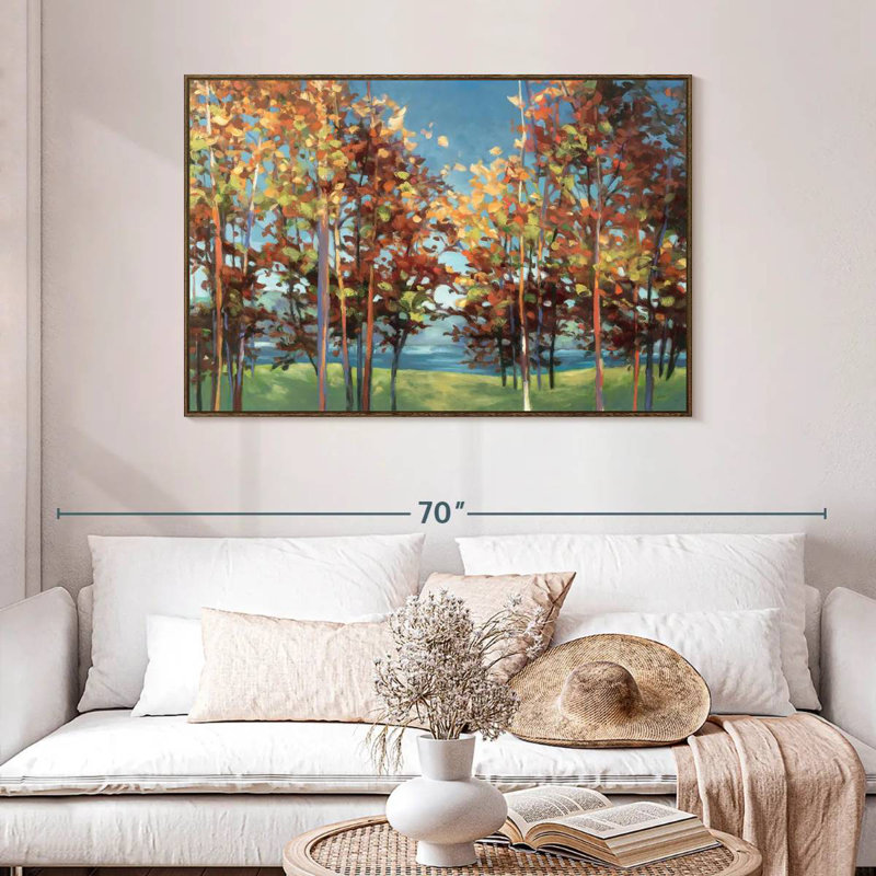 Kaléidoscope, 46 po x 31 po, Cadre flottant noyer