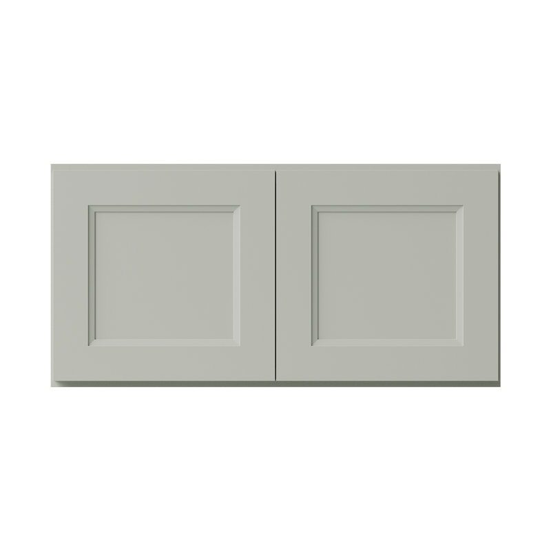 Armoire de cuisine en bois massif prête à assembler, H 18 po x l 36 po x P 24 po, Double shaker Laguna Grey