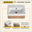 Meuble-lavabo flottant mural 18 po avec lavabo en céramique et porte d'armoire à fermeture en douceur, pour petite salle de bain-1396543195