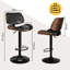 Upholstered Adjustable Height Counter Stool with Solid Wood Frame