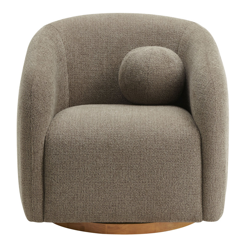 Holland Swivel Chenille Fabric Armchair , Taupe