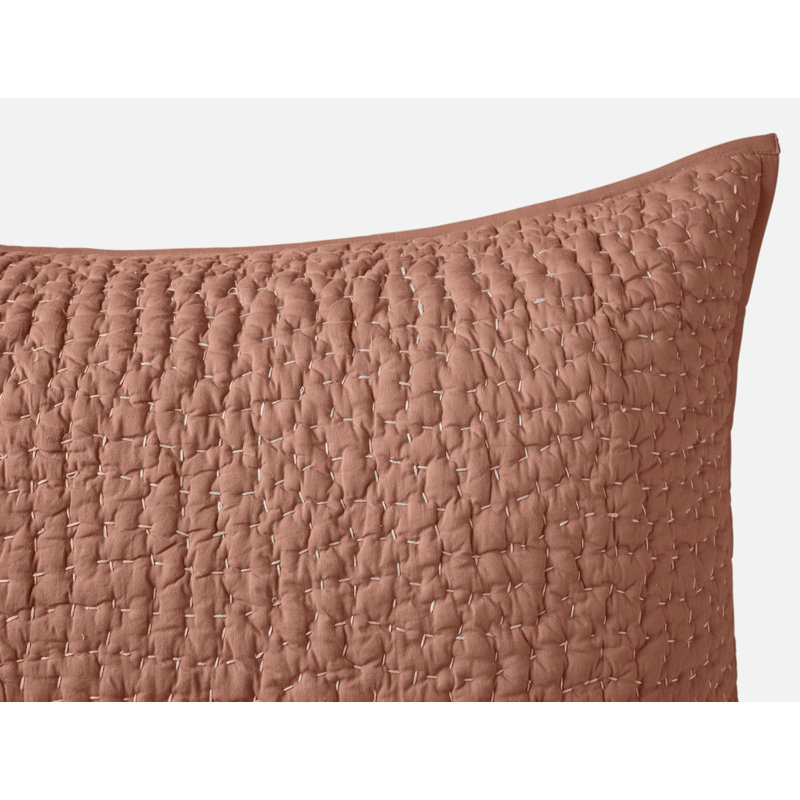 Pebbled Handstitched Organic Sham, Praline