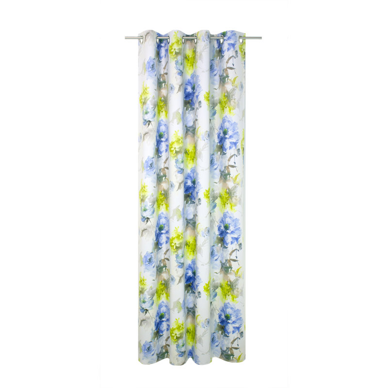 Bartling Room Darkening Curtain Single Panel, 145cm Width x 180cm Drop, Blue